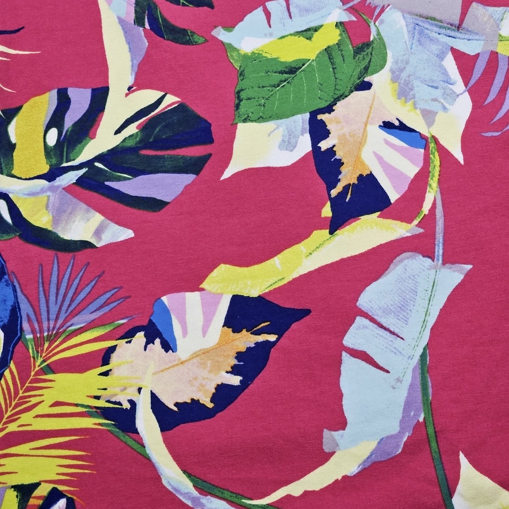 Boston Proper Shirt Womens Med Floral Tropical Stretch 3/4 Sleeve Pullover Top - Picture 4 of 9